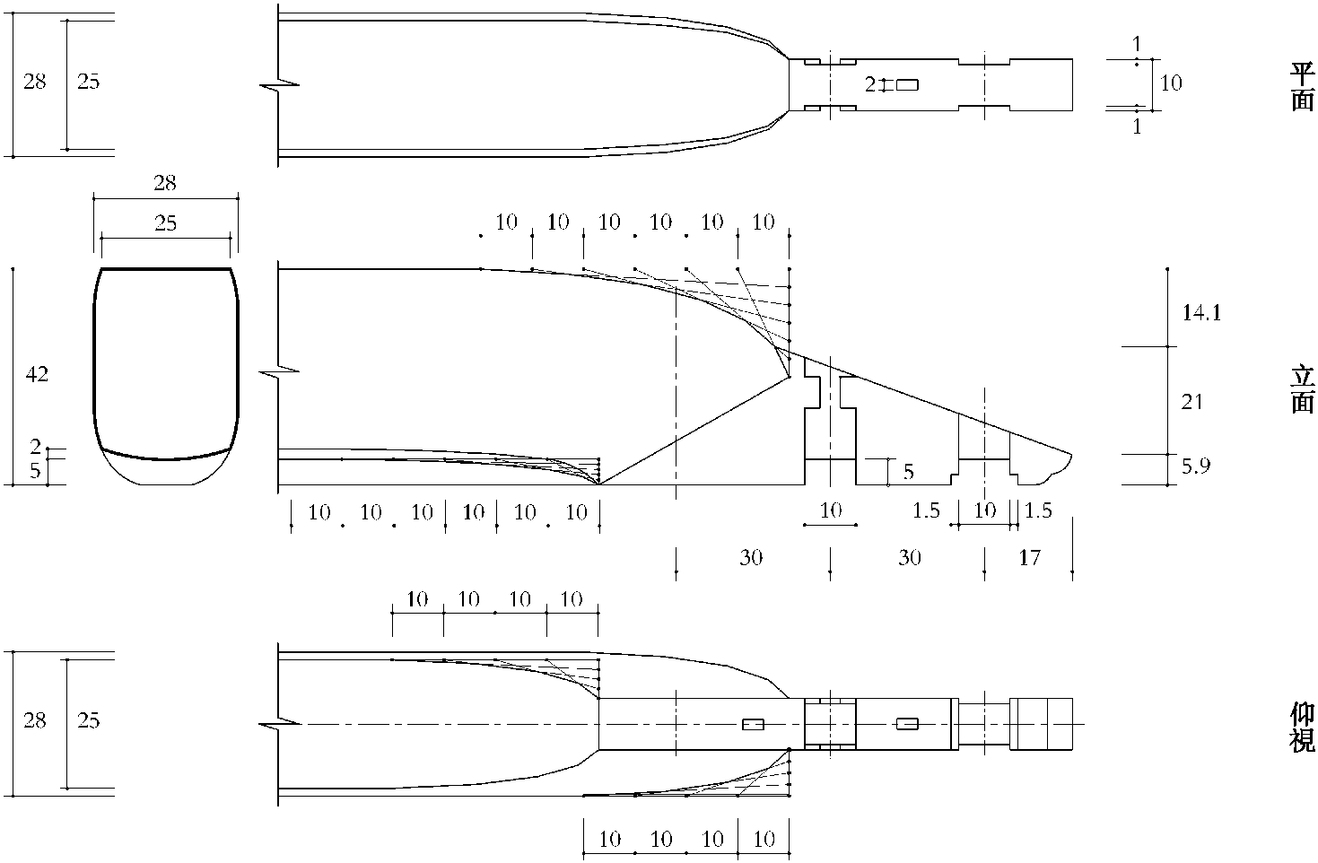 三、五鋪作重栱出單抄單下昂，裹轉(zhuǎn)五鋪作出單抄，外計心柱頭鋪作圖樣十二